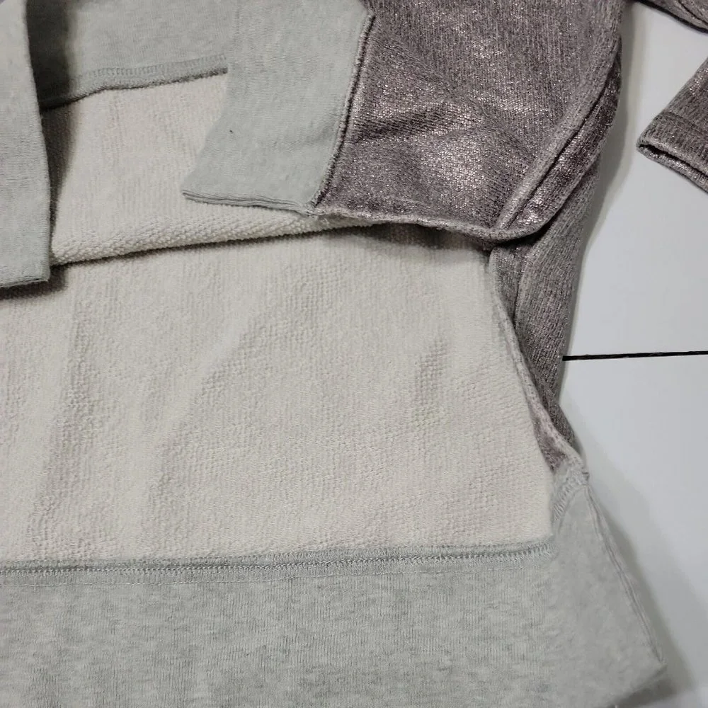 CrewCuts Sweater Girl 12 Grey Crew Neck 100 Cotton Sweatshirt High Low Split Hem - Picture 5 of 12